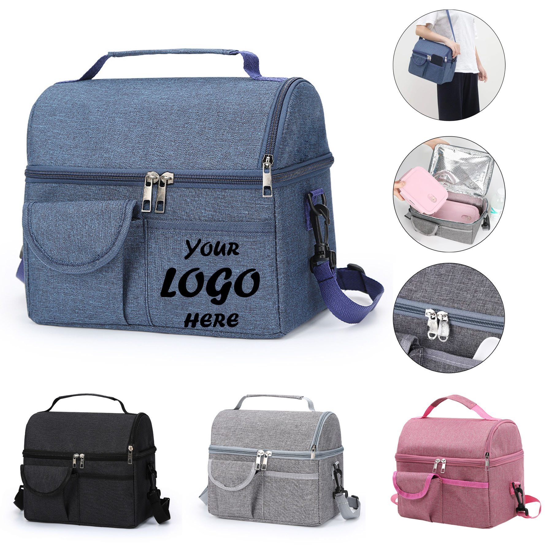 Oxford Double Layer Reusable Insulated Cooler Lunch Bag