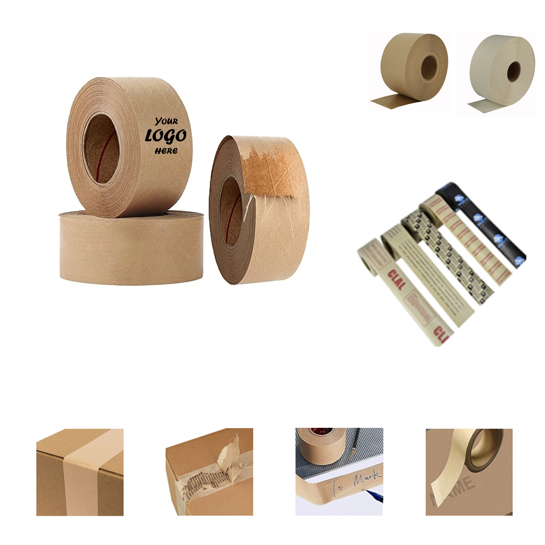 3 Inch X 164 Ft Reinforced Water Activated Kraft Tape Roll