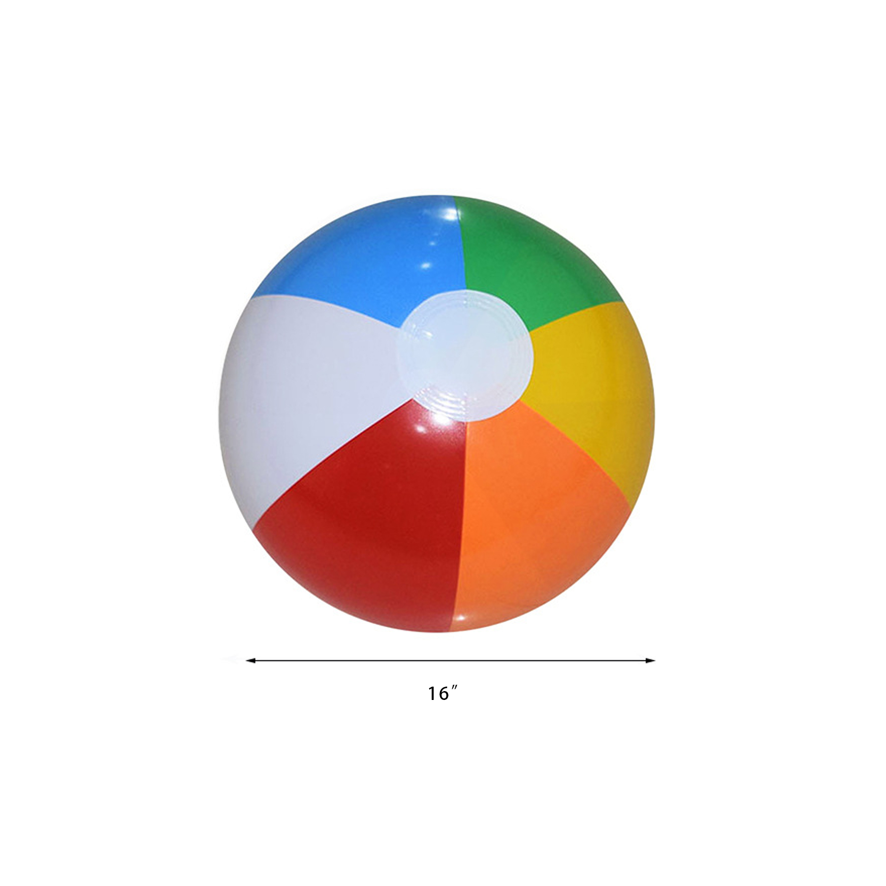 16" Multi-Color Panels Pool Beach Inflatable PVC Beach Ball - Image 2