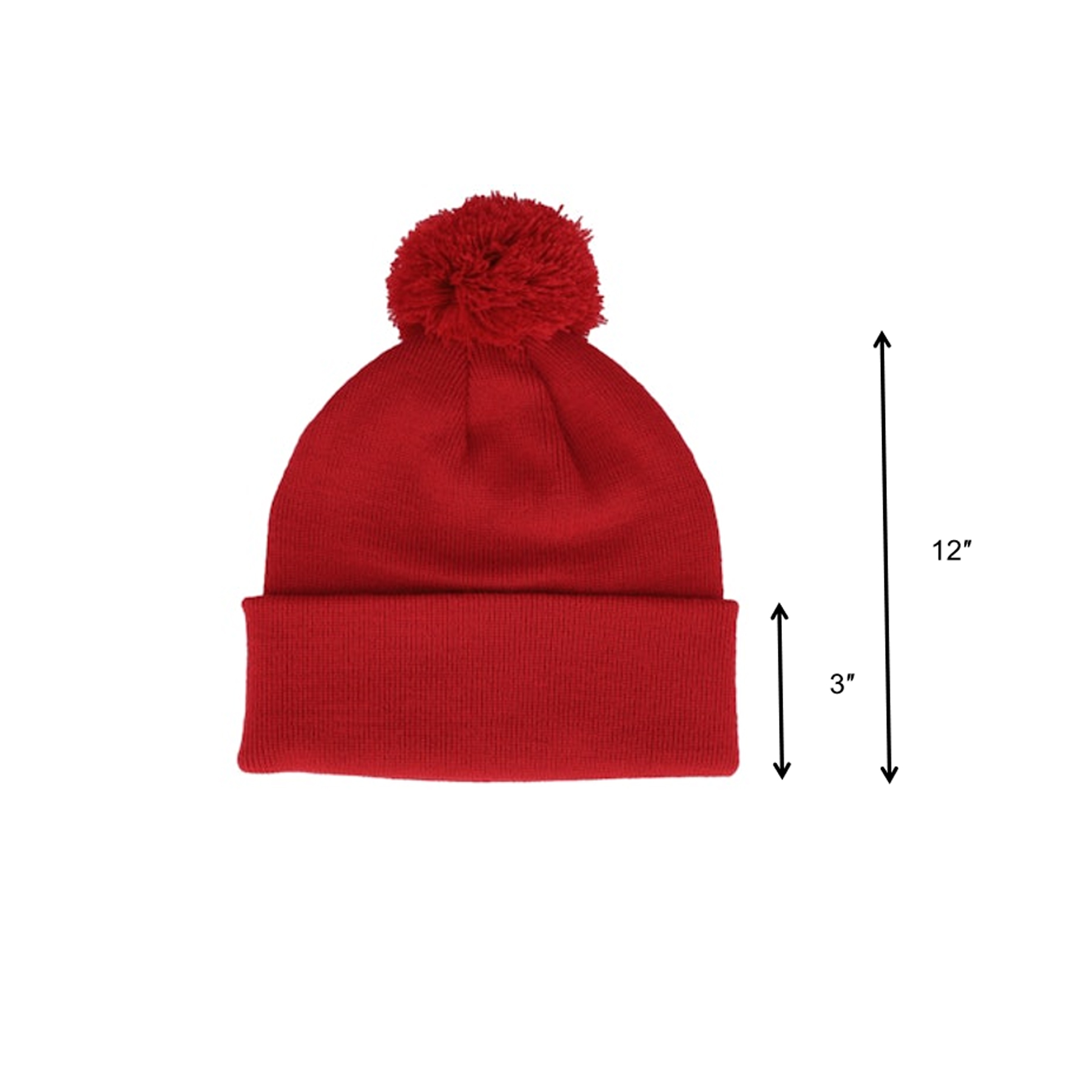 Cozy Knit Custom Embroidery Acrylic Pom Pom Beanie - Image 2