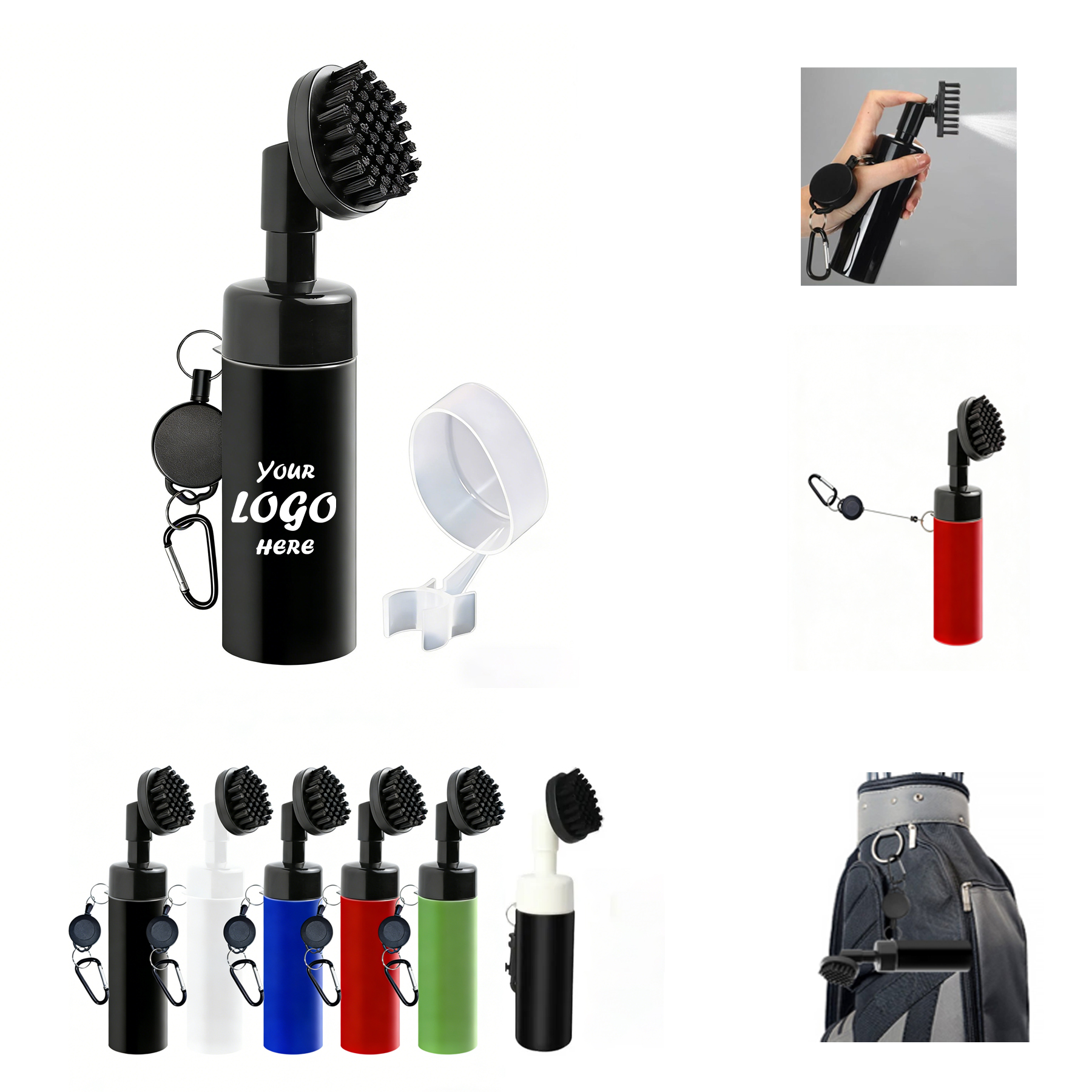 Durable Golf Club Cleaner Brush With Spray Bottle