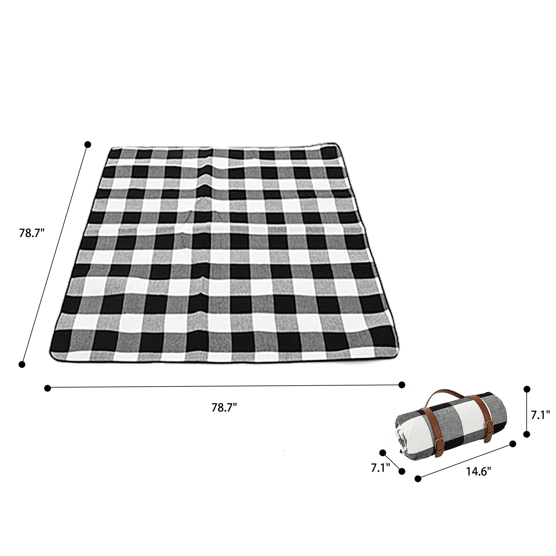 Waterproof Foldable Picnic Blanket With PU Carry Handle - Image 2