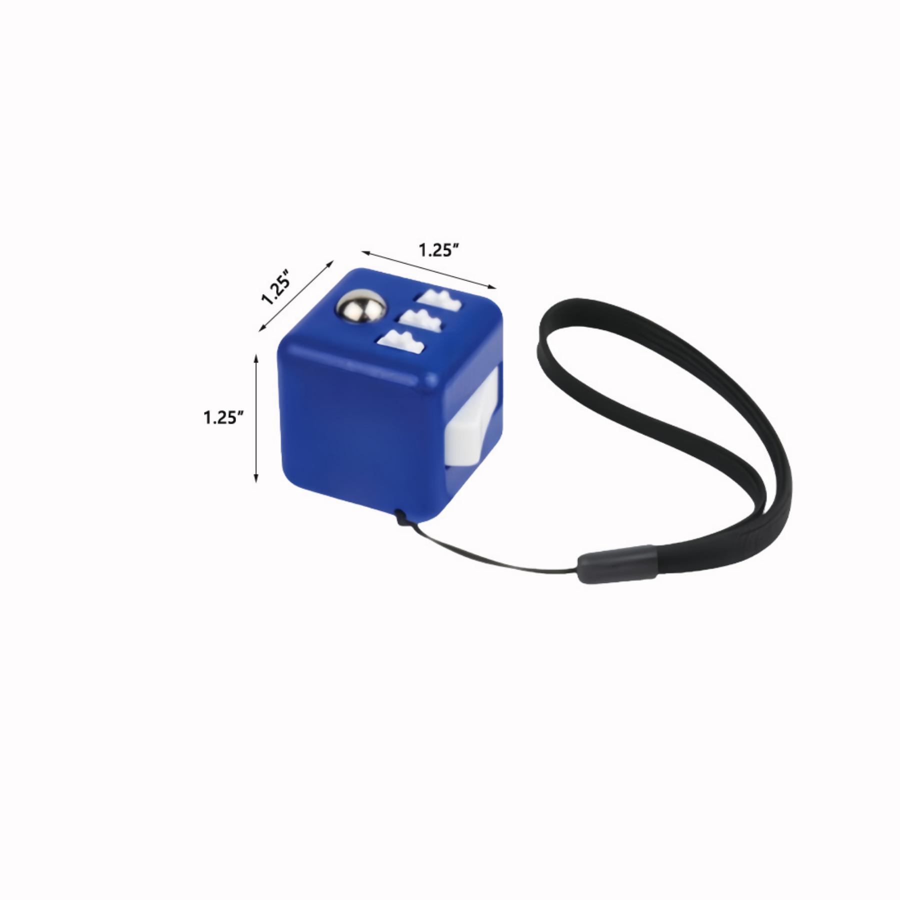 1.25" ABS Fidget Cube Keychain W/ Tactile Buttons And Rollers - Image 2