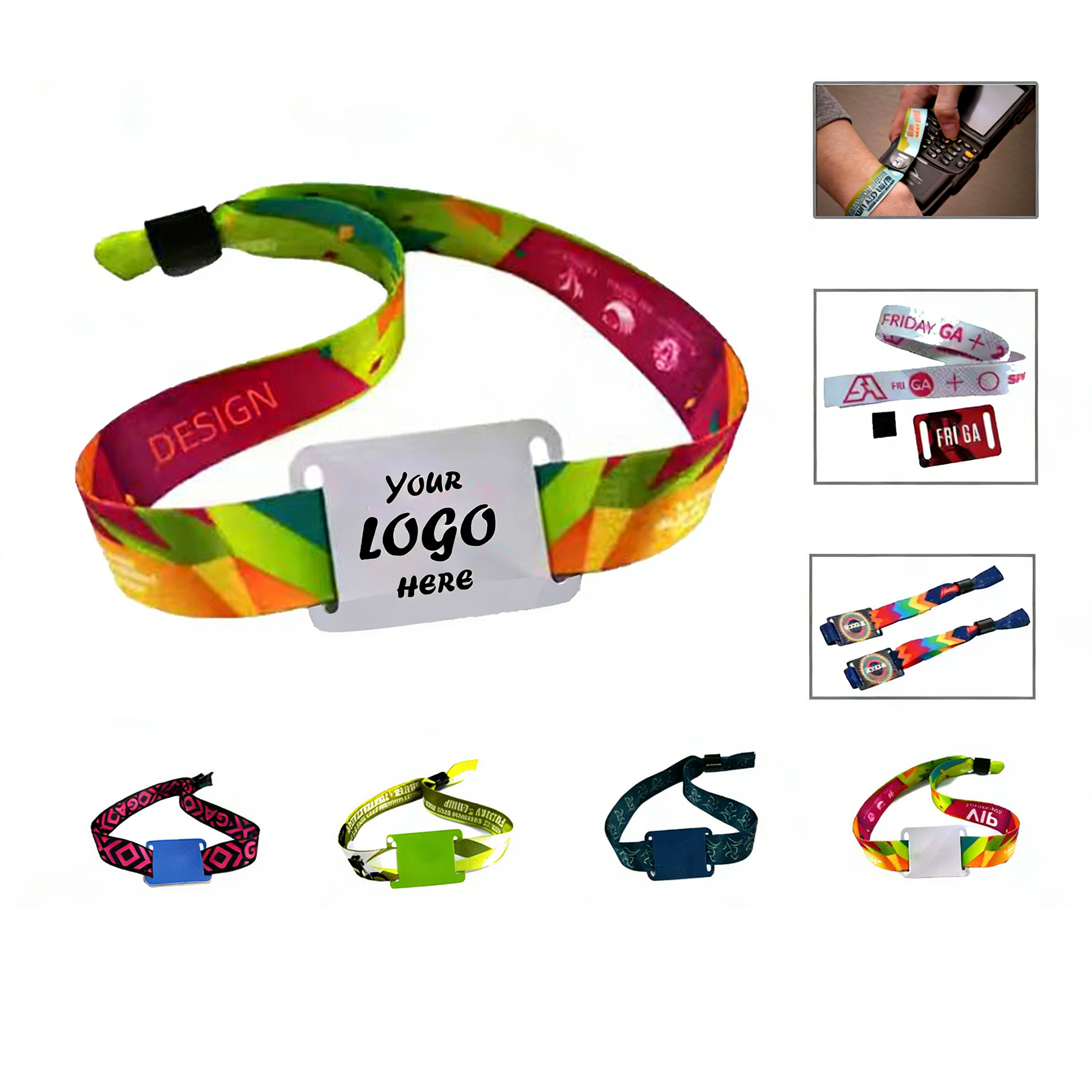 RFID Polyester Wristband With PVC NFC Card