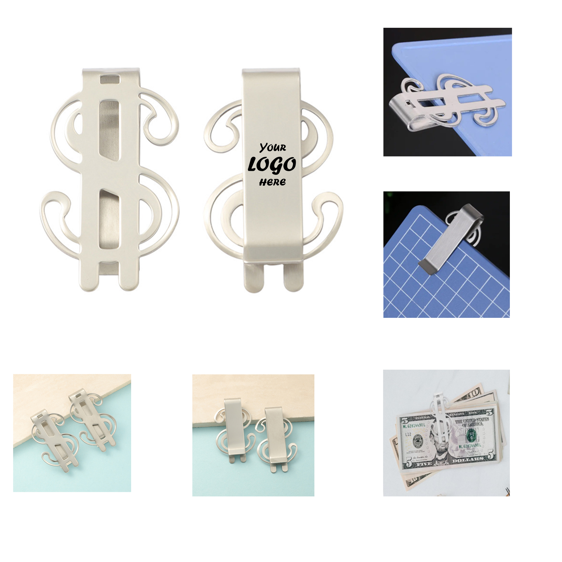 Minimalist Stainless Steel Money Clip For Cards and Cash