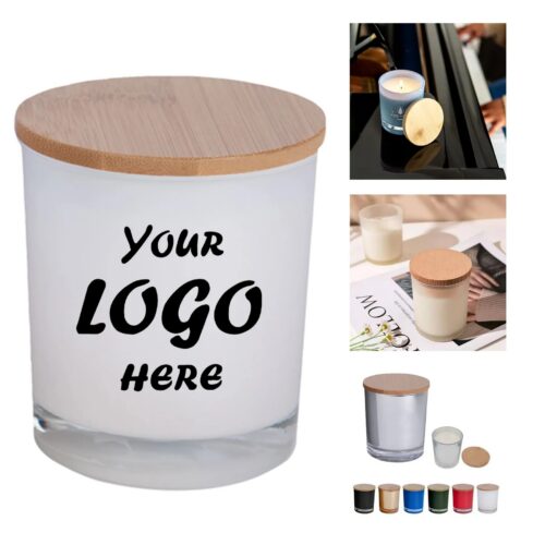 Vanilla Soy Candle In Glass Jar With Bamboo Lid