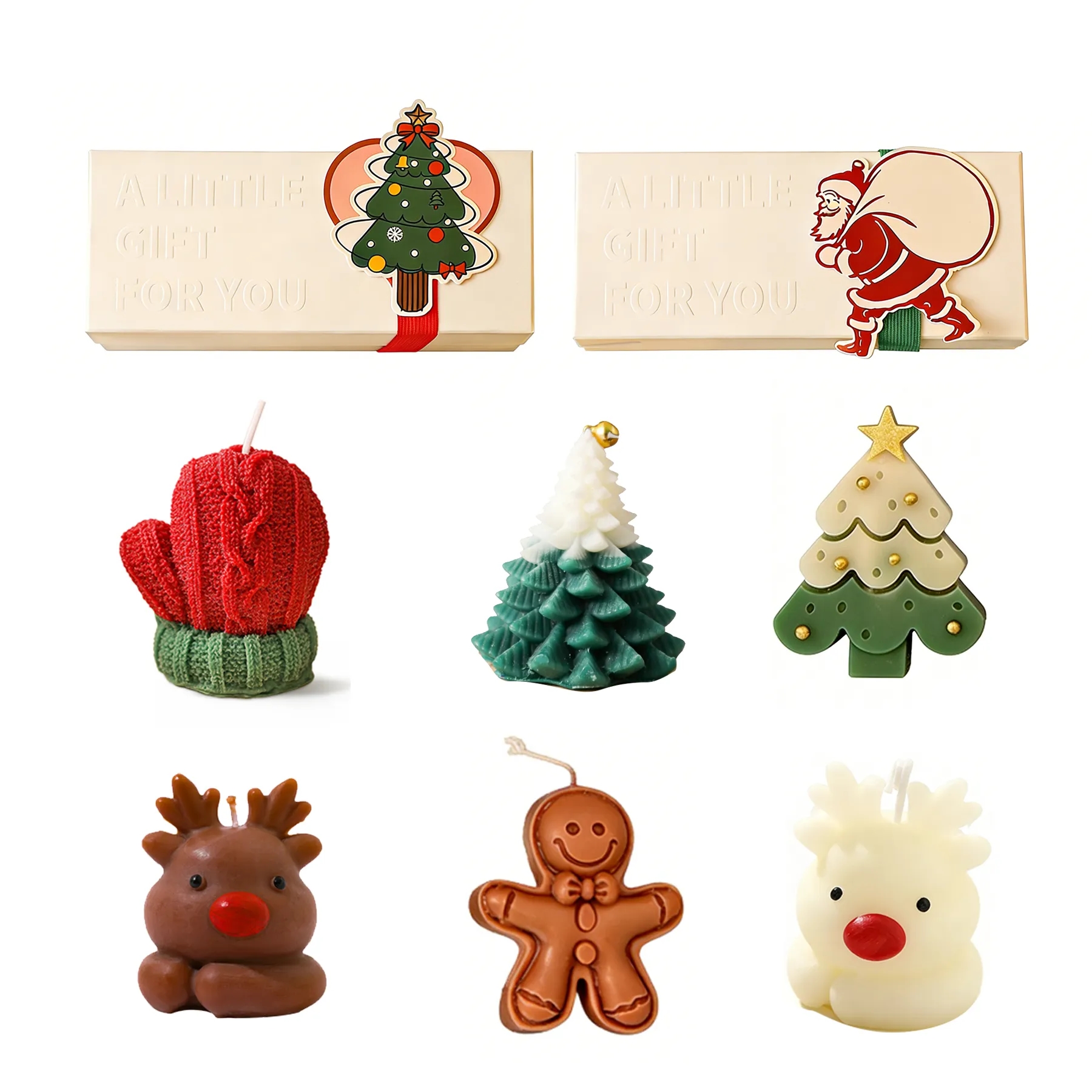 Christmas Theme Scented Candle Set In Festive Designs - Image 3