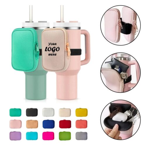 Portable Bottle Holder Bag With Coin Pouch And Strap