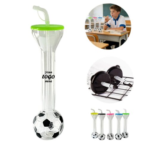 20 Oz Soccer Dumbbell Cup With Lid And Straw For Parties
