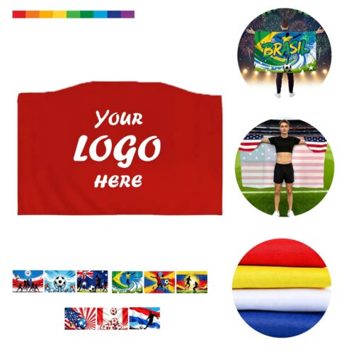 Custom Wearable Flag Cape With Sleeves For Fan Events