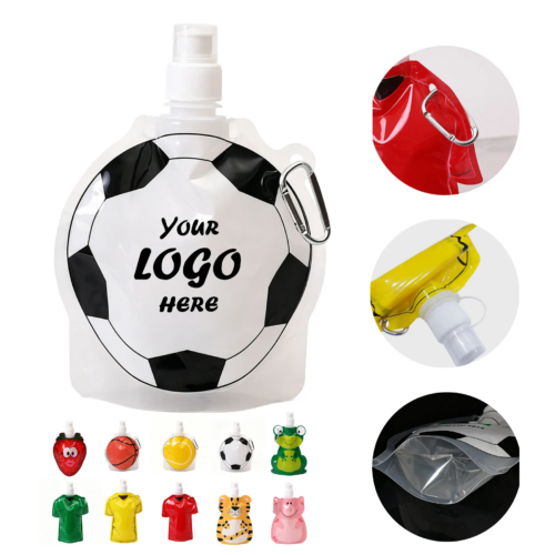 17 Oz Collapsible Soccer Water Bag With Buckle For Events