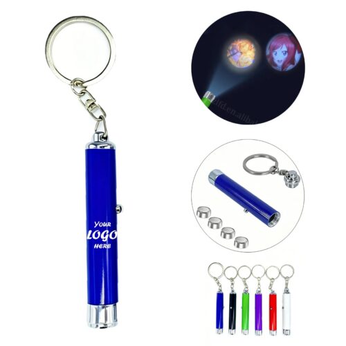 Custom LED Logo Projector Keychain Flashlight For Events