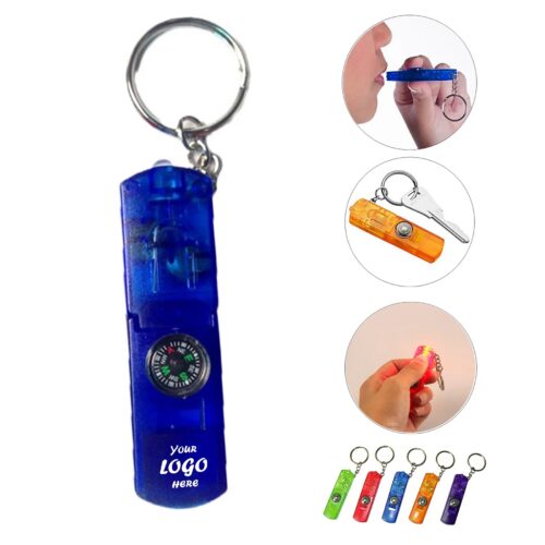 Whistle Key Light With Compass For Camping And Travel