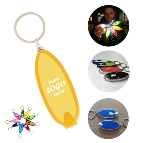 Bright Oval LED Flashlight Keychain For Event Giveaways
