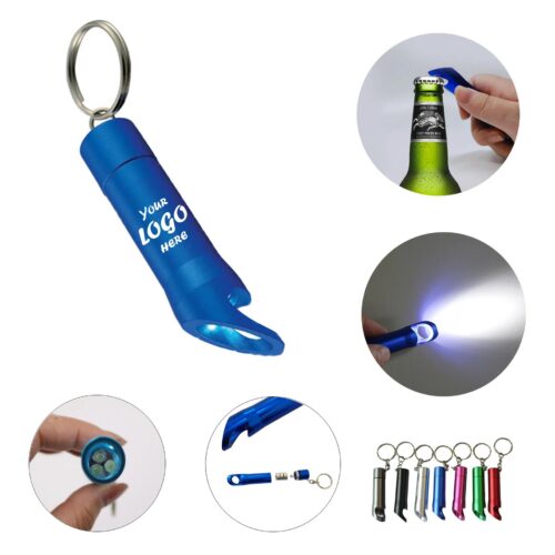 Mini Aluminum LED Bottle Opener Keychain For Events