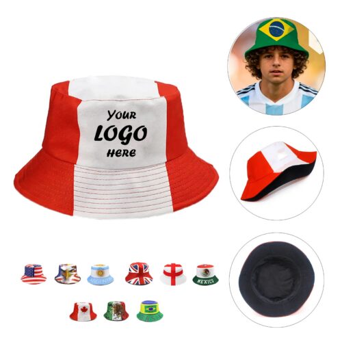 National Flag Bucket Hat For Sunny Soccer Fan Events