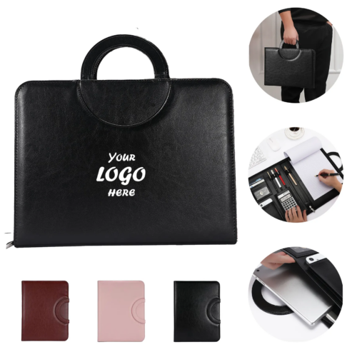 Zippered PU Business Portfolio Brief Case