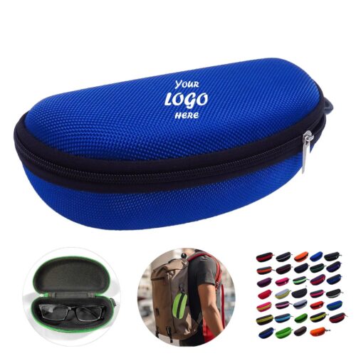 Zippered EVA Eyeglass Case With Carabiner Key Clip