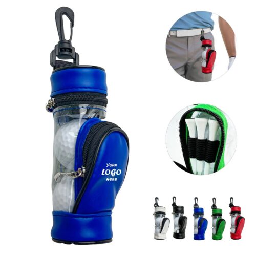 Compact Golf Ball Bag Set With Tees And Holder Clip