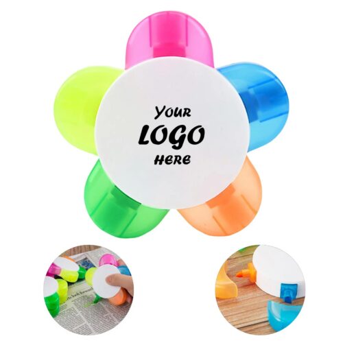 Five Color Flower Highlighter Pen For Study Notes