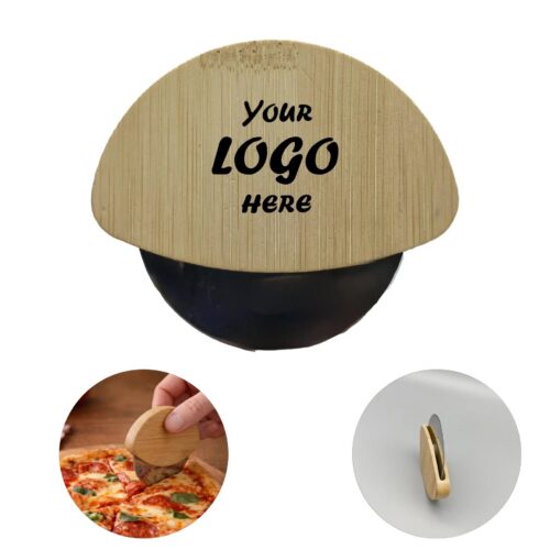 Bamboo Handle Pizza Cutter With Removable Steel Blade