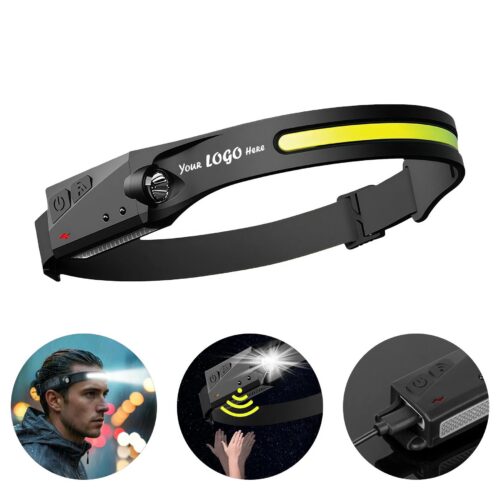 Wide Beam Rechargeable COB Headlamp With USB C