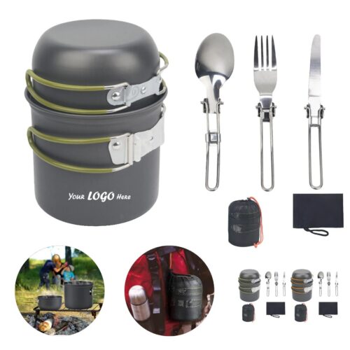 Lightweight Five Piece Camping Cookware Mess Kit Set