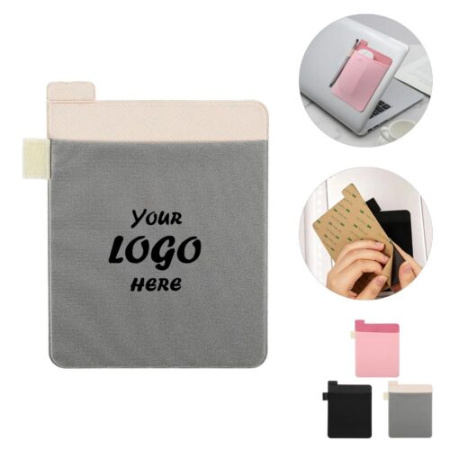 Stretch Fabric Adhesive Laptop Back Storage Pouch Bag