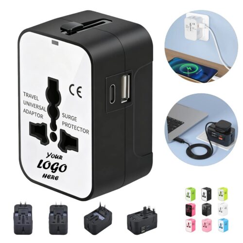 Compact Universal Travel Adapter With USB Charging Port