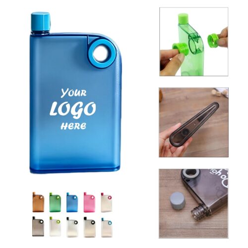 Slim Notebook Style 380 Ml Flat Water Bottle For Travel