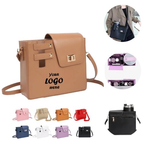 Insulated Crossbody Water Bottle Bag With Side Pocket