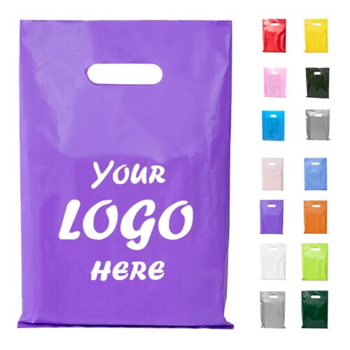 Die Cut Plastic Shopping Bag With Glossy Retail Finish