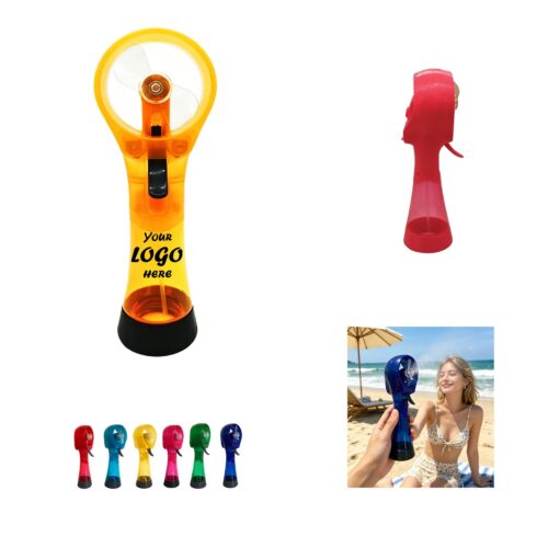 Portable Handheld Misting Fan With Soft Safety Blades