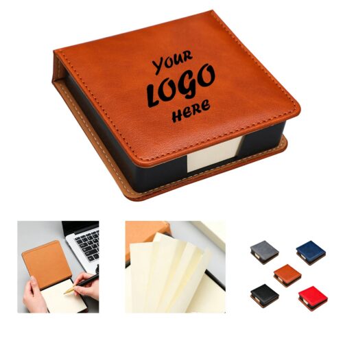 PU Leather Memo Box With Thickened Note Paper For Desks