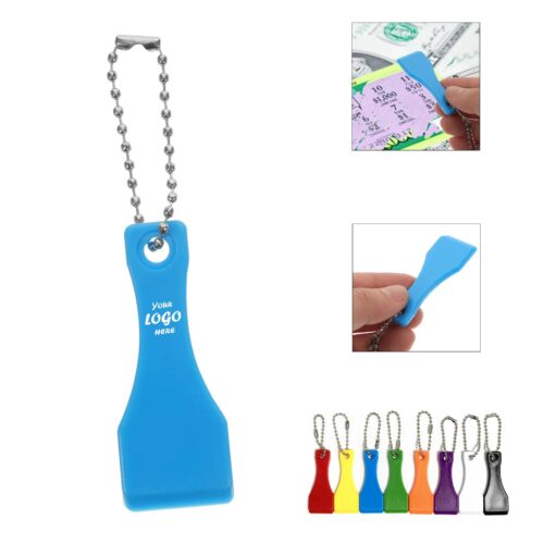 Plastic Lottery Scratcher Keychain Tool For Game Cards