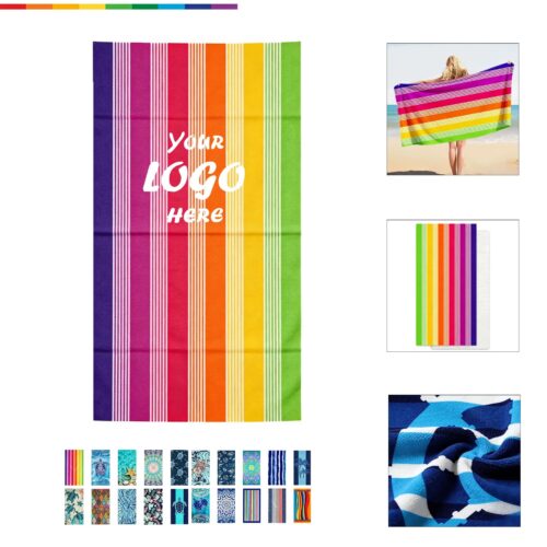 Rainbow Striped Beach Towel Blanket For Outdoor Use
