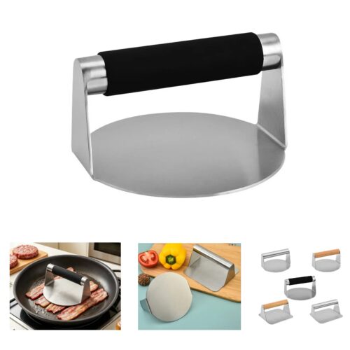 Stainless Steel Burger Press With Heat Resistant Handle