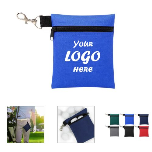 Portable Nylon Golf Ball Pouch With Waist Clip