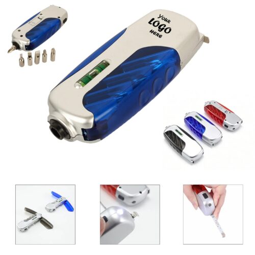 Compact 4 In 1 Tool Kit With Tape Measure And LED Light