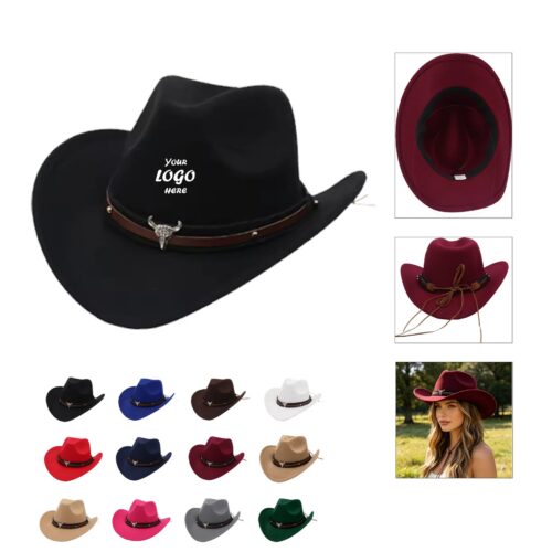 Classic Wide Brim Cowboy Hat For Western Outdoor Events
