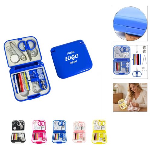 Compact Travel Sewing Kit With Threads And Needles